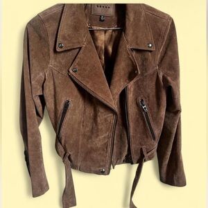 Brown Suede Moto Jacket